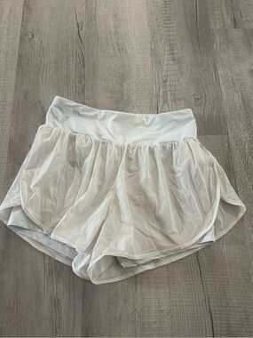 ADMU White Women's Athletic Skort with Sheer Overlay Skirt